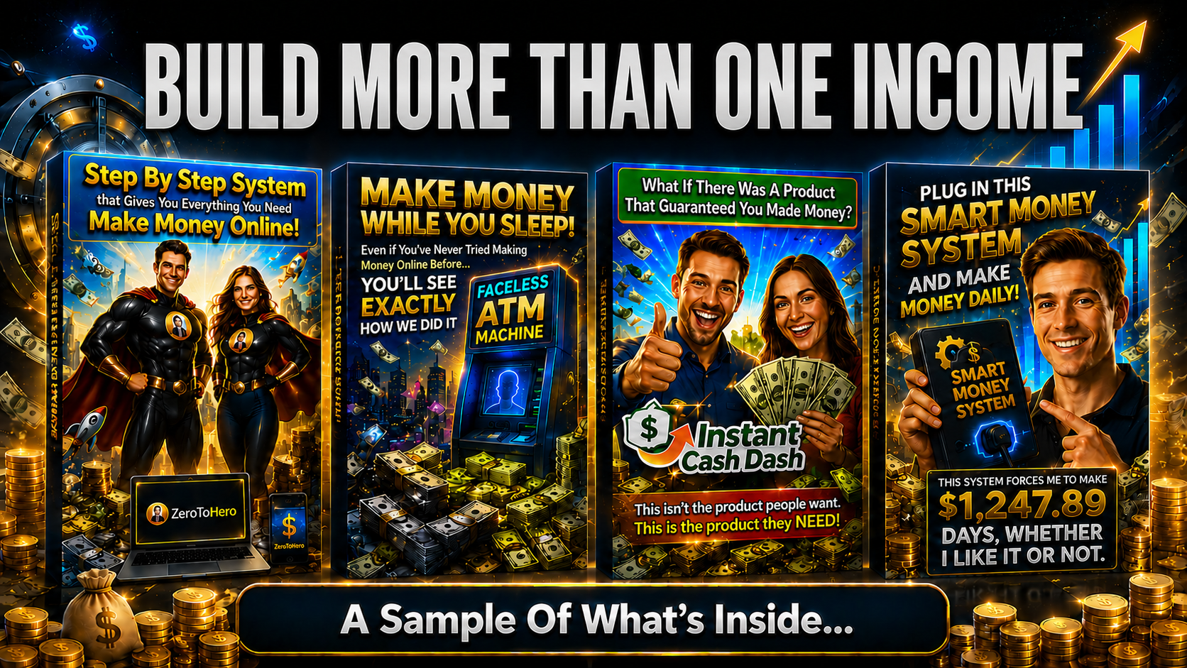 The Online Income Vault — a sample of what’s inside